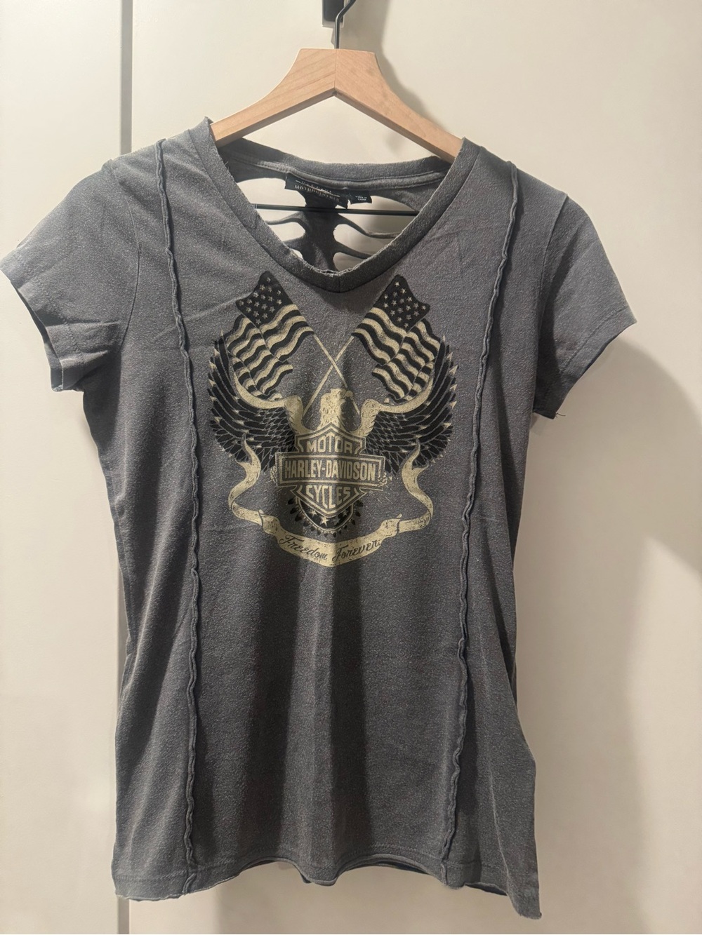 Women’s Harley-Davidson Black and Gold Eagle Tee